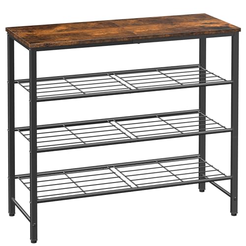4-Tier Shoe Rack Organizer - 29.5-Inch Wide Entryway Shoe Storage Shelf