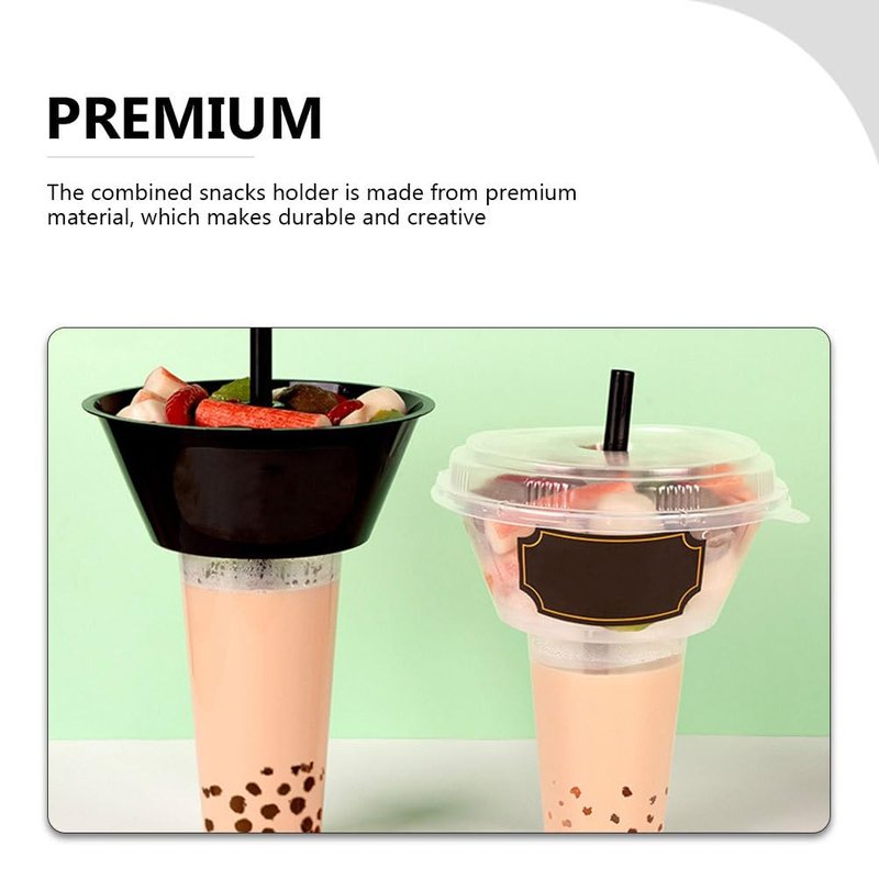Hemoton 5 Sets Reusable Snack Containers with Tumbler and Snack Bowl Combo for Fries Chips and Drinks - Portable Cup Combination for Home Dining and Entertaining
