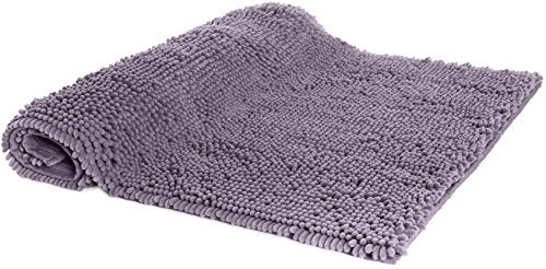 Non-Slip Microfiber Shag Bathroom Rug, Absorbent Plush Mat, 21" x 34"