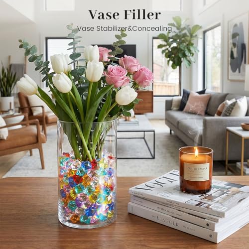 Multicolored Acrylic Ice Rocks & Fake Gems - 150 Pack Vase Fillers