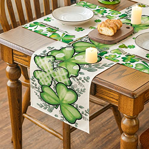 Artoid Mode Clover St. Patrick's Day Table Runner 13 x 60 Inch Green