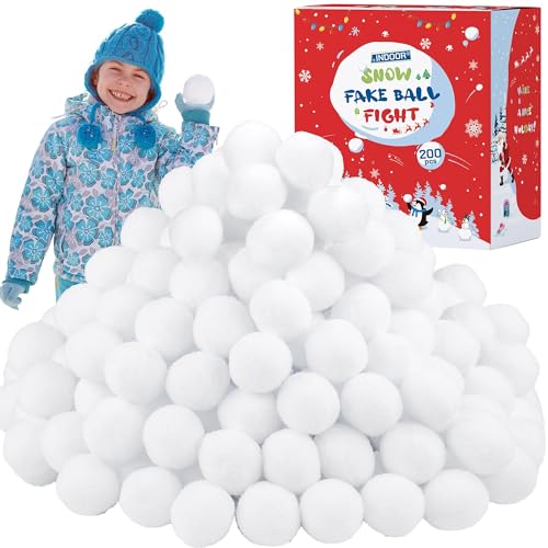 200-Pack Artificial Snowballs - 2-Inch Soft Plush Indoor Snowball Fight Set