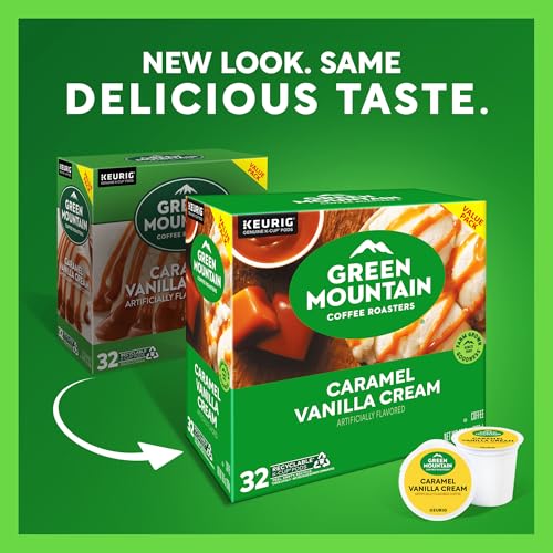 Green Mountain Caramel Vanilla Cream Coffee K-Cup Pods 32 Count