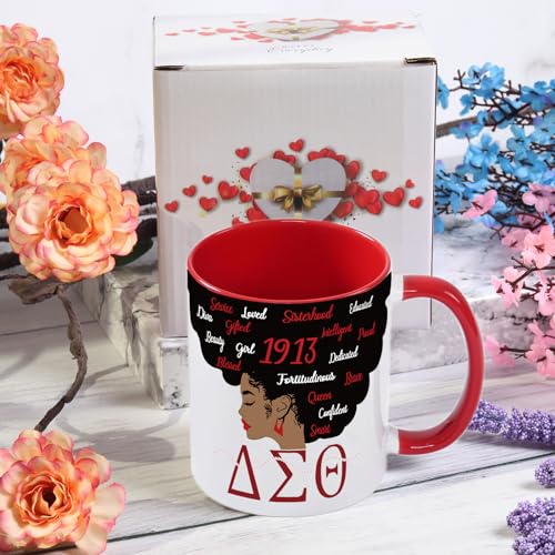 Toshiy Dst Sorority Mug Red 11oz - Delta Sorority Gifts for Women