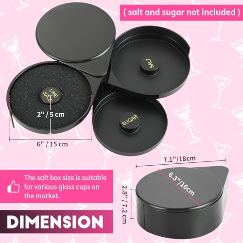 3-Tier Cocktail Glass Rimmer Set with Lime Juicing Sponge - Bar Tool for Salt & Sugar
