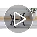 Square Vanity Stool with Metal X Legs and Padded Tufted Seat