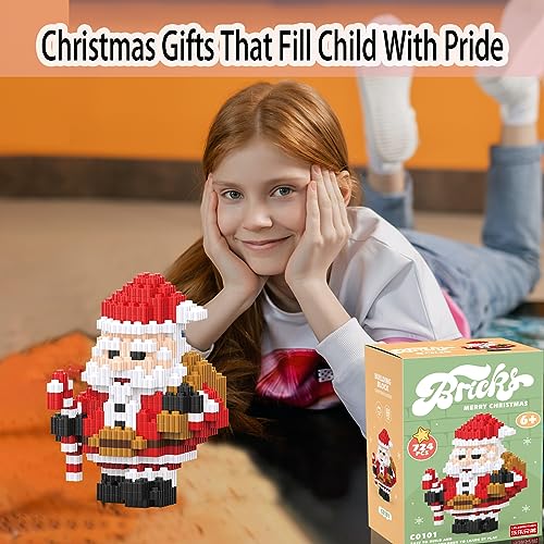HGCYCF Large Santa Building Blocks Christmas Micro Blocks for Kids 6-12