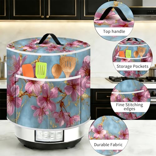 Universal Kitchen Appliance Dust Cover with Storage Pockets for Pressure Cookers