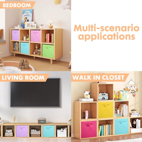 Foldable Fabric Storage Cubes 6 Pack 10.5 Inch Closet Organizers