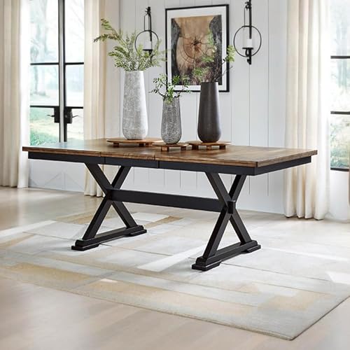 Extendable Farmhouse Dining Table with Butterfly Leaf, Seats 8