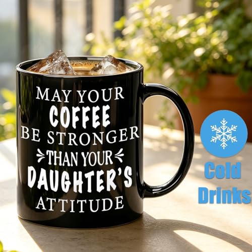 JUUNMAOO Dad Gifts Mug Black 11oz Funny Father's Day Coffee Mug from Daughter
