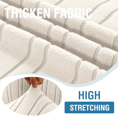 Stretch Futon Slipcover - Soft Armless Sofa Cover with Modern Stripe Design