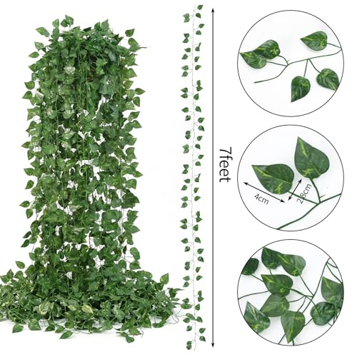 24-Pack Artificial Ivy Garland 168ft - Silk Hanging Greenery Vines