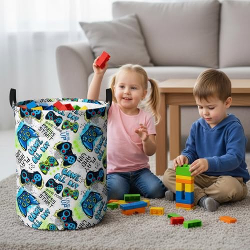 Gamer Laundry Basket for Kids - Large Collapsible Toy Storage Hamper