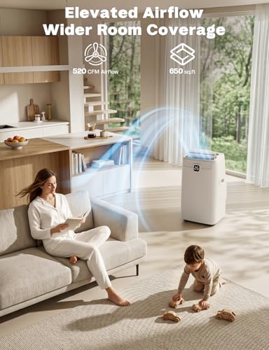 14,000 BTU Portable Air Conditioner 3-in-1 AC Unit for Rooms Up to 650 Sq. Ft
