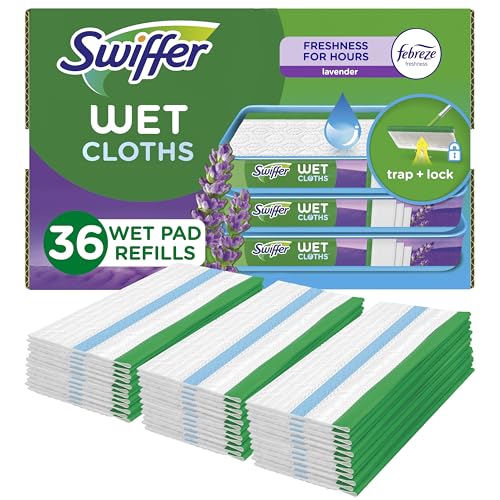 Swiffer Sweeper Wet Mopping Cloth Refills, Febreze Lavender, 36 Count