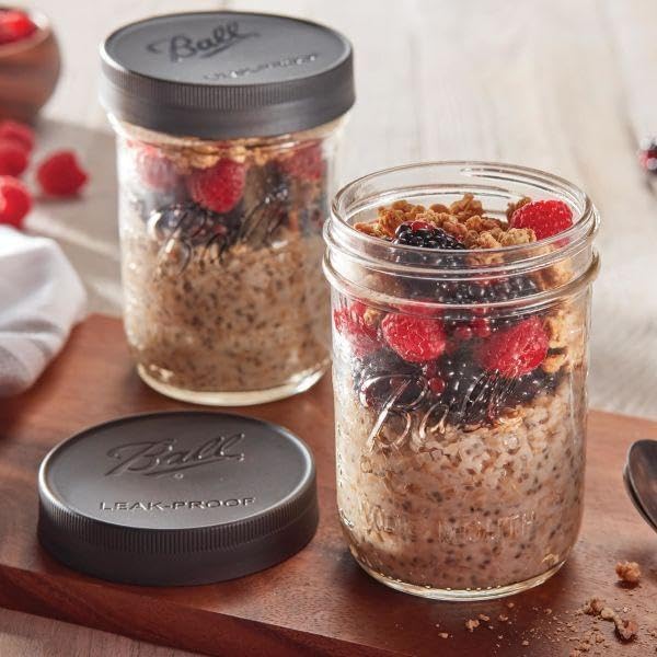 Leak-Proof Plastic Mason Jar Lids - Wide Mouth Storage Covers (12 Pack)