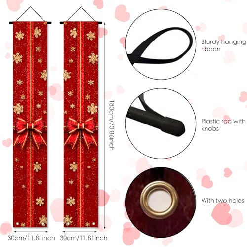 Nuxovilar Merry Christmas 2Pcs Door Cover Banner VC04895 71x12 in Polyester