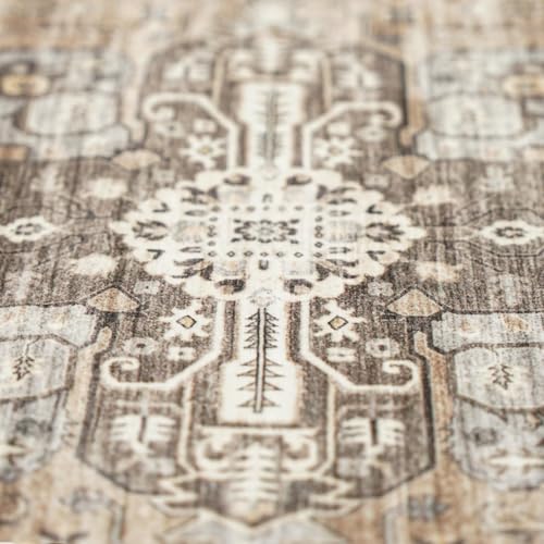 2x3 Washable Area Rug, Vintage Tribal Boho Carpet with Non-Slip Backing