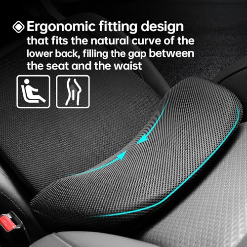 Ergonomic Lumbar Support Pillow for Car Seats - Memory Foam Back Cushion
