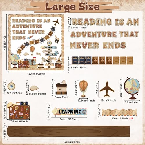 Reading Is An Adventure Bulletin Board Decoration Set for Classroom