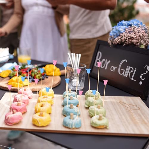 Crafterlife 100Pcs Baby Gender Reveal Cocktail Picks - Boy or Girl Theme Decor for Parties
