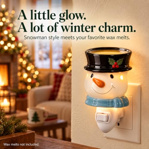 3-Piece Snowman Wax Warmer Set with Replaceable 15W Bulbs
