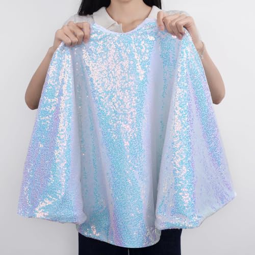 Ivarunner Iridescent White 48 Inch Christmas Tree Skirt Sparkly Sequin Xmas Decor