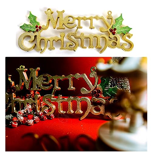 Alfyng 10 Pcs Merry Christmas Hanging Signs Decor for Tree & Wreaths