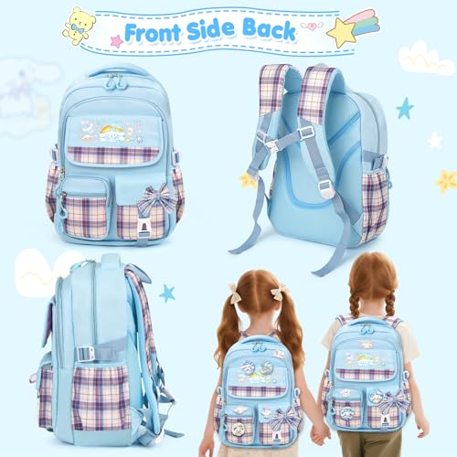 16.5" Girls Waterproof School Backpack Set with 24-Piece Accessories