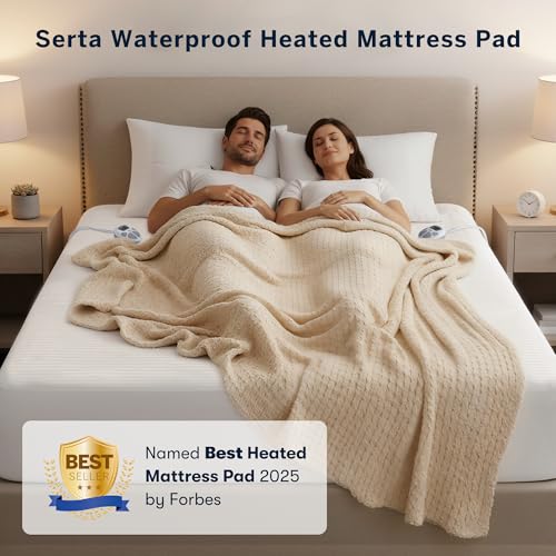 Waterproof Heated Mattress Pad King Size - Dual Controller, 10 Heat Settings