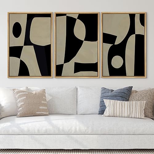 Abstract Geometric Framed Canvas Wall Art Set - 3-Panel 16x24 Nordic Decor