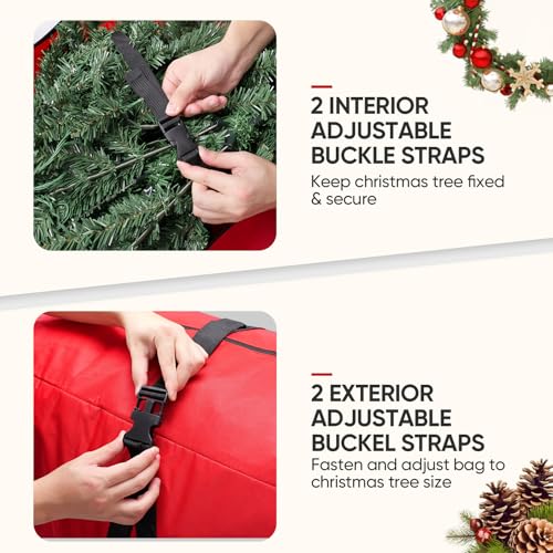 Rolling Christmas Tree Storage Bag for 7.5 Ft Tree with Wheels Grey