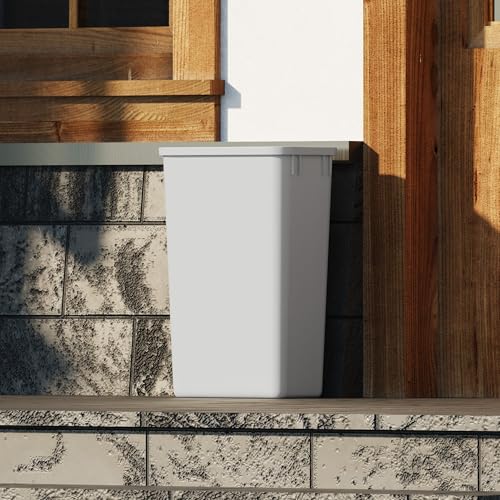 50Qt Plastic Stackable Wastebasket Trash Container 2 Pack Grey