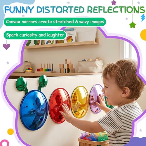 7-Piece Caterpillar Sensory Bubble Mirror Set for Kids Wall Decor