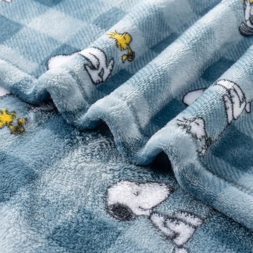 Peanuts Snoopy Plush Blanket - Navy Tonal, Twin Size 60x90