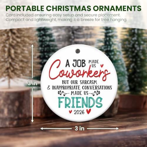 Funny Coworker Christmas Ornament - Ceramic Holiday Gift for Office Friends