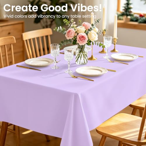 Disposable Light Purple Plastic Tablecloth 3-Pack - 54x108 Rectangular Cover