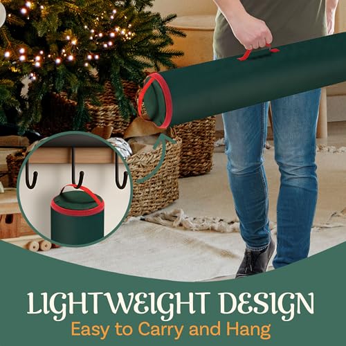 40-Inch Wrapping Paper Storage Bag – Holiday Gift Wrap Organizer for 25 Rolls