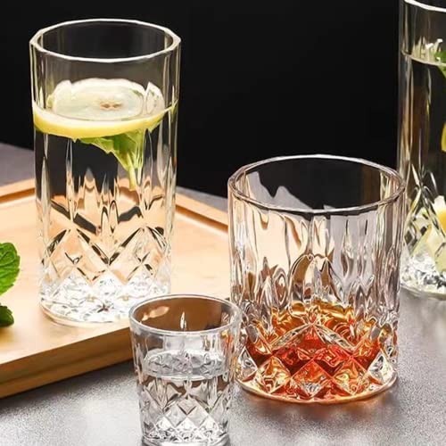 8-Piece Crystal Glassware Set, 11oz Highball and Rocks Whiskey Glasses