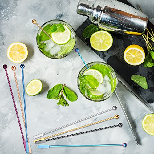 15 Pcs Stainless Steel Coffee & Cocktail Stirrers - Reusable Metal Swizzle Sticks
