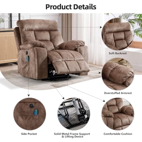 Power Lift Recliner Chair with Massage, Heat, and USB for Elderly