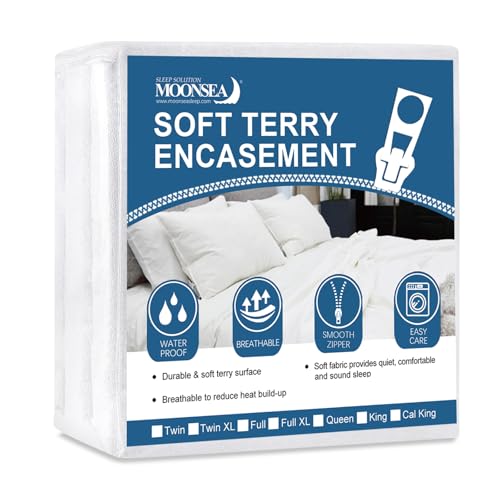 Moonsea Queen Zippered Mattress Encasement - 6-Side Waterproof Cover