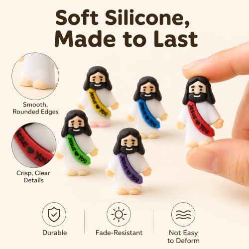 Mini Jesus Figurines 210 Pack - Tiny Silicone Figures for Easter Egg Stuffers
