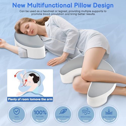 Ergonomic Side Sleeper Pillow with Arm Holes for Pain Relief