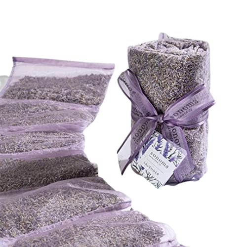 Natural Dried Lavender Sachet Strip - 8-Pocket Hanging Air Freshener