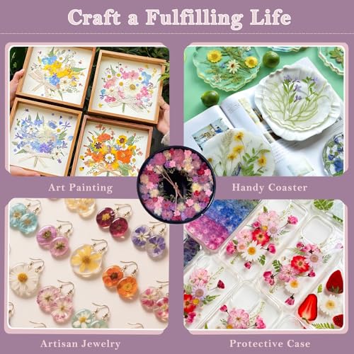 92 Pcs Natural Pressed Dried Flowers for Resin Art, Soap, and Jewelry
