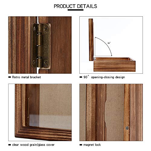 8x8 Shadow Box Display Case with Linen Back and Pins for Keepsakes