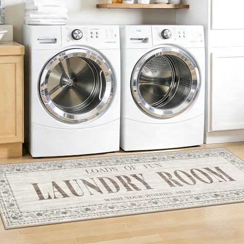 20"x60" Non-Slip Laundry Room Rug - Washable Stain Resistant Runner Mat