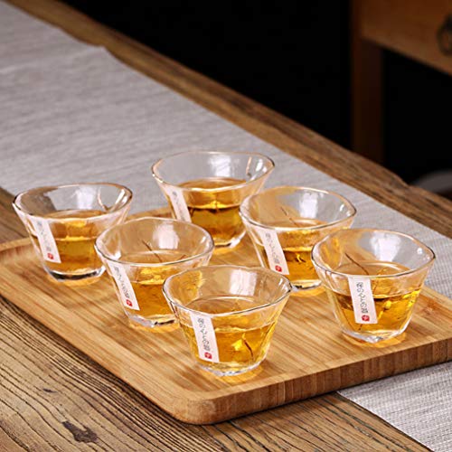 Japanese-Style Glass Sake Cups Set of 4 with Gold Rim - 2.75 Inch Drinking Glassware for Tea, Spirits, Water